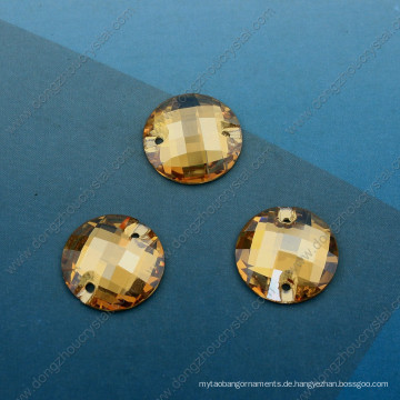 Golden Shadow Runde Stein Kristall Mode-Komponenten (DZ-3043)